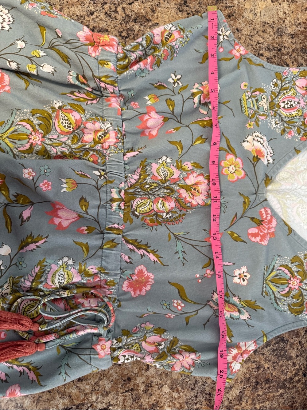 Spartina 449 Jane Jardinere Blue Pink Floral Lenea Maxi Dress XL - Picture 9 of 10